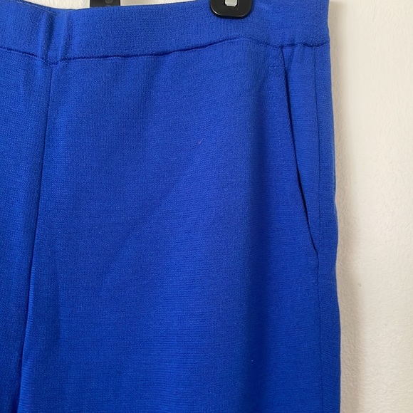 St John Cobalt blue wideleg knit pants stretchy waistband cobalt blue - Picture 2 of 4